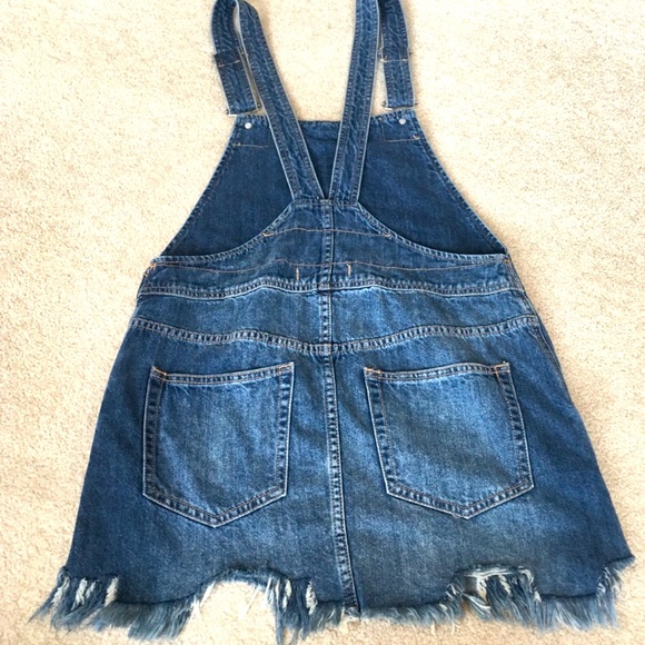 Free People Torn Up Denim Jumper Skirtall size 6 - Picture 4 of 9